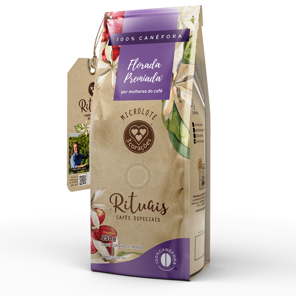 Café Torrado e Moído Florada Canéfora Rituais 3 Corações Pacote 250g