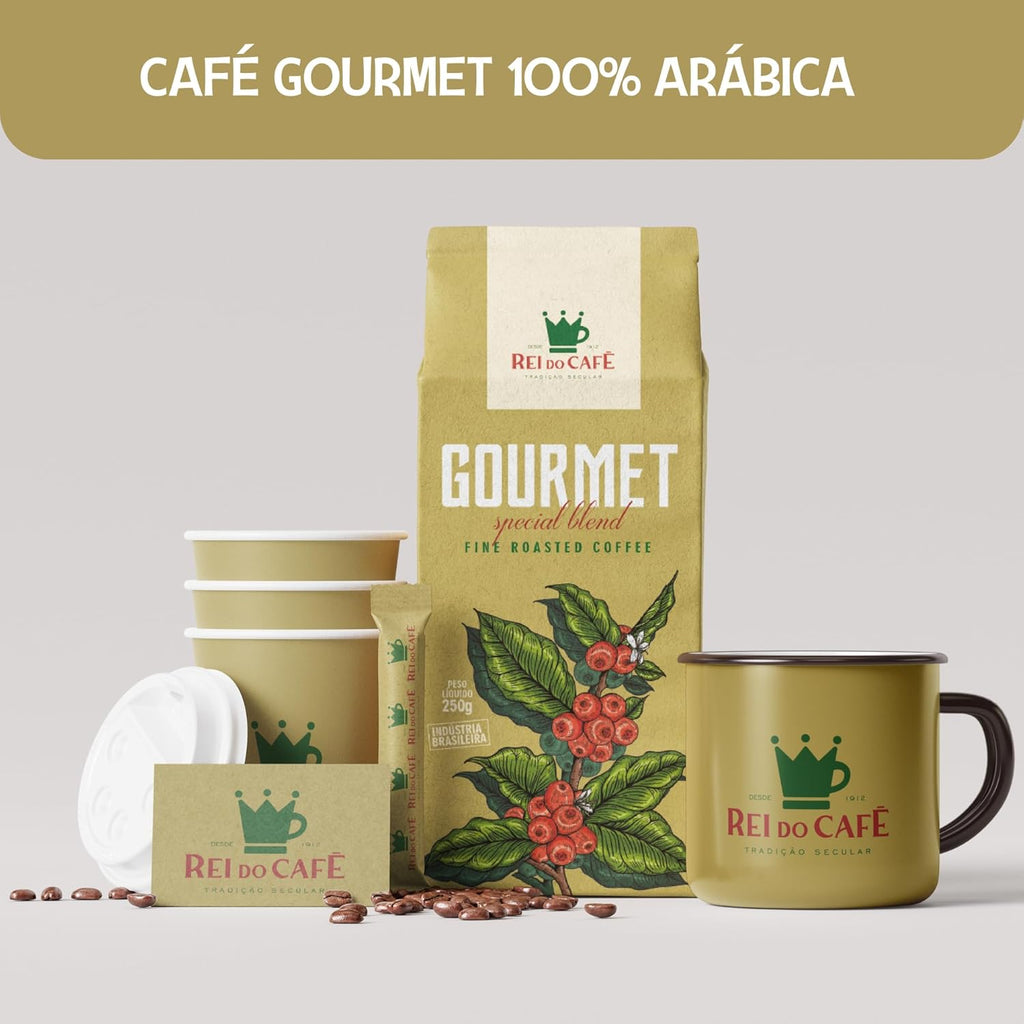 Rei Do Café Moido Gourmet Arábica Alta Mogiana Cafeteria Tradicional de Santos 250g
