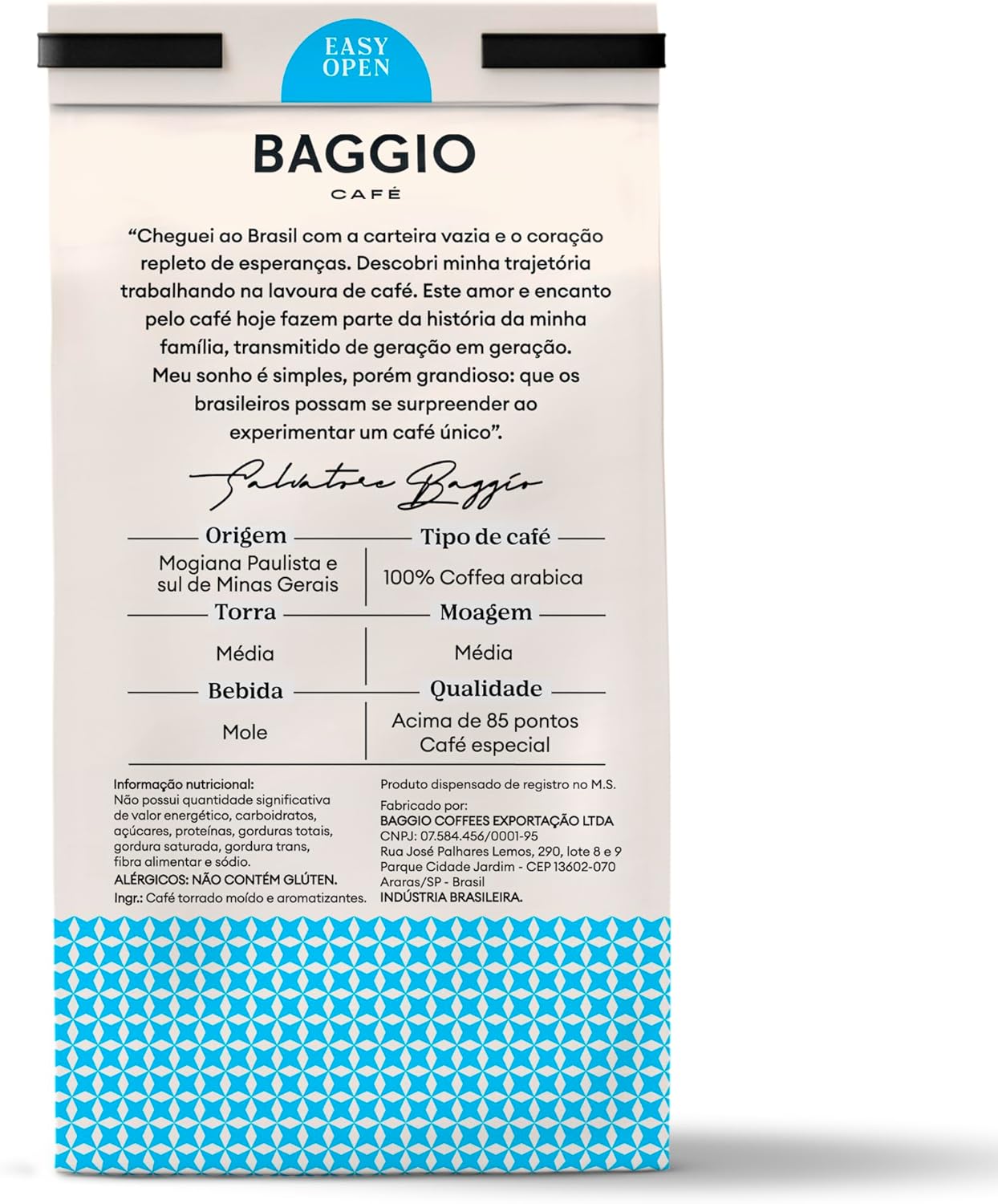 Baggio Café Torrado e Moído Aroma Vanilla 250g