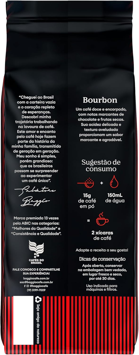 Baggio Café Bourbon Espresso Grão 500g