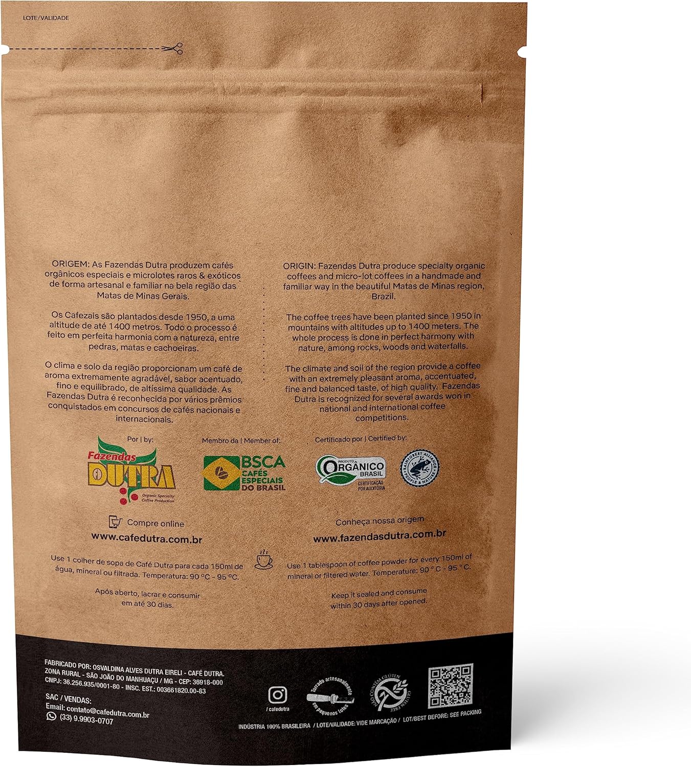 Café Dutra Catuaí Vermelho Orgânico Microlote 200g