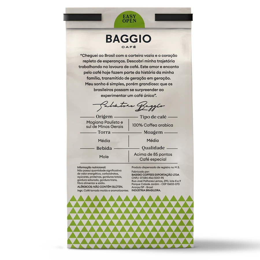 Baggio Café Torrado e Moído Aroma de Chocolate com Menta 250g