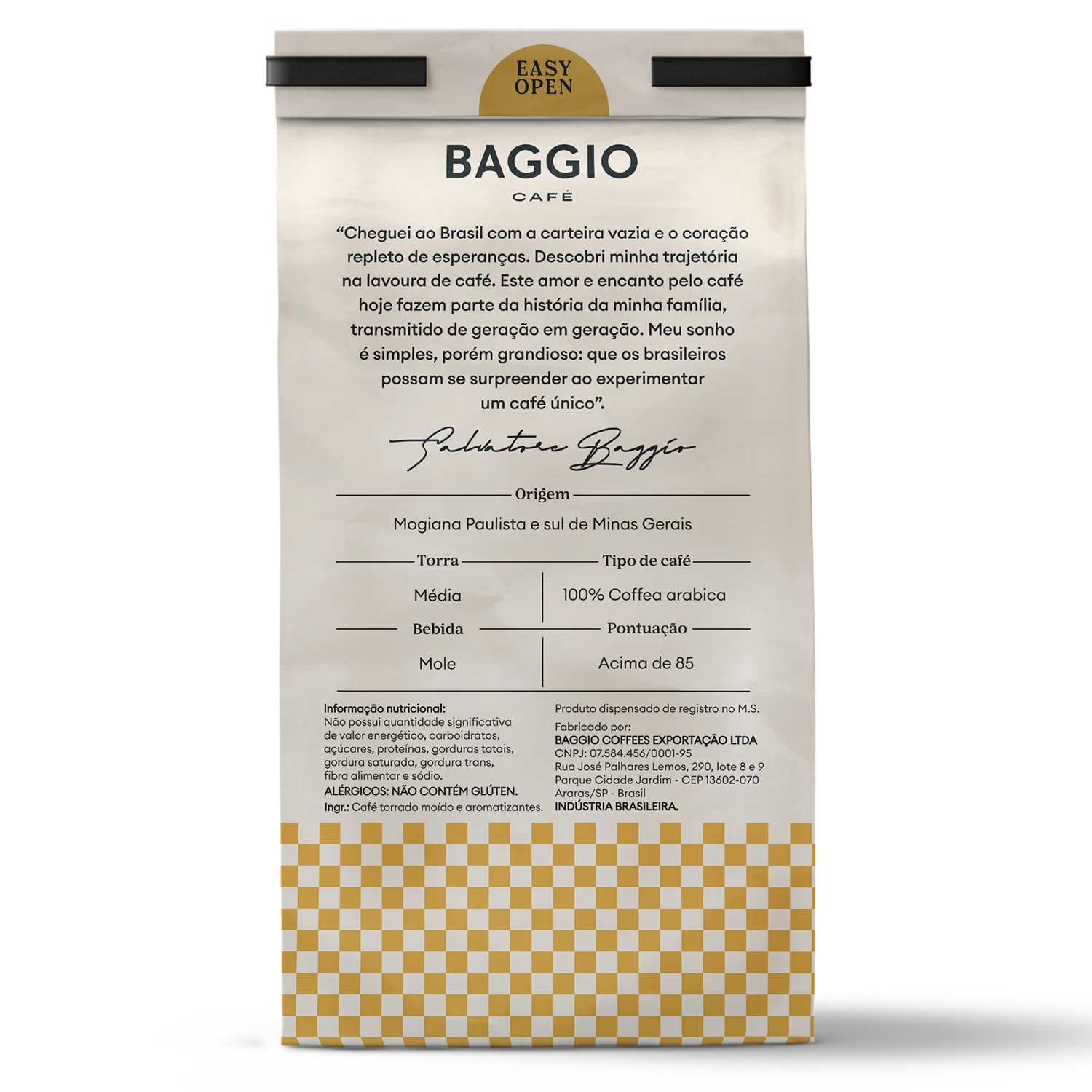 Baggio Café Torrado e Moído Aroma de Caramelo 250g